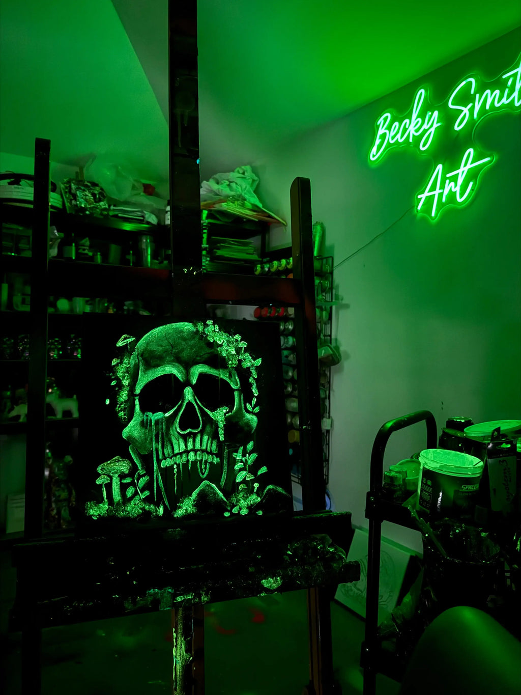 Skull Of Taurus - Original - SOLD by artist Becky Smith - Wyecliffe Galleries