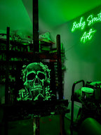 Skull Of Taurus - Original - SOLD by artist Becky Smith - Wyecliffe Galleries