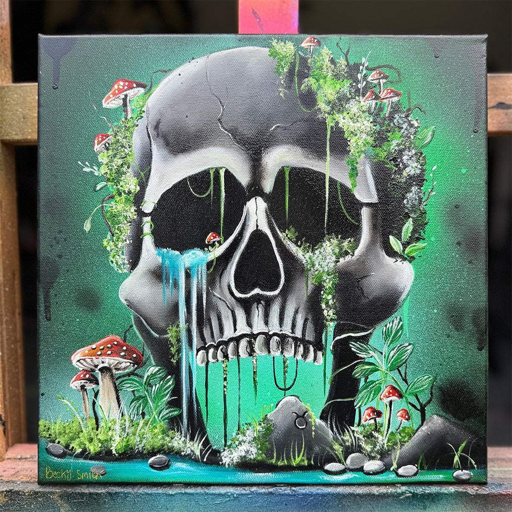 Skull Of Taurus - Original - SOLD by artist Becky Smith - Wyecliffe Galleries