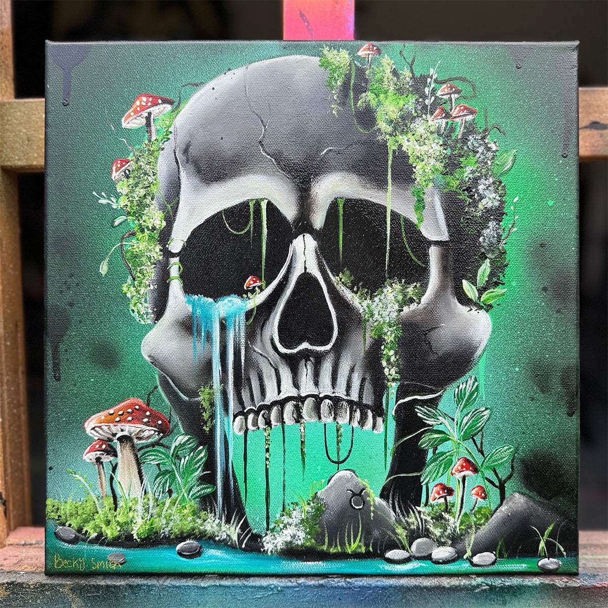 Skull Of Taurus - Original - SOLD by artist Becky Smith - Wyecliffe Galleries
