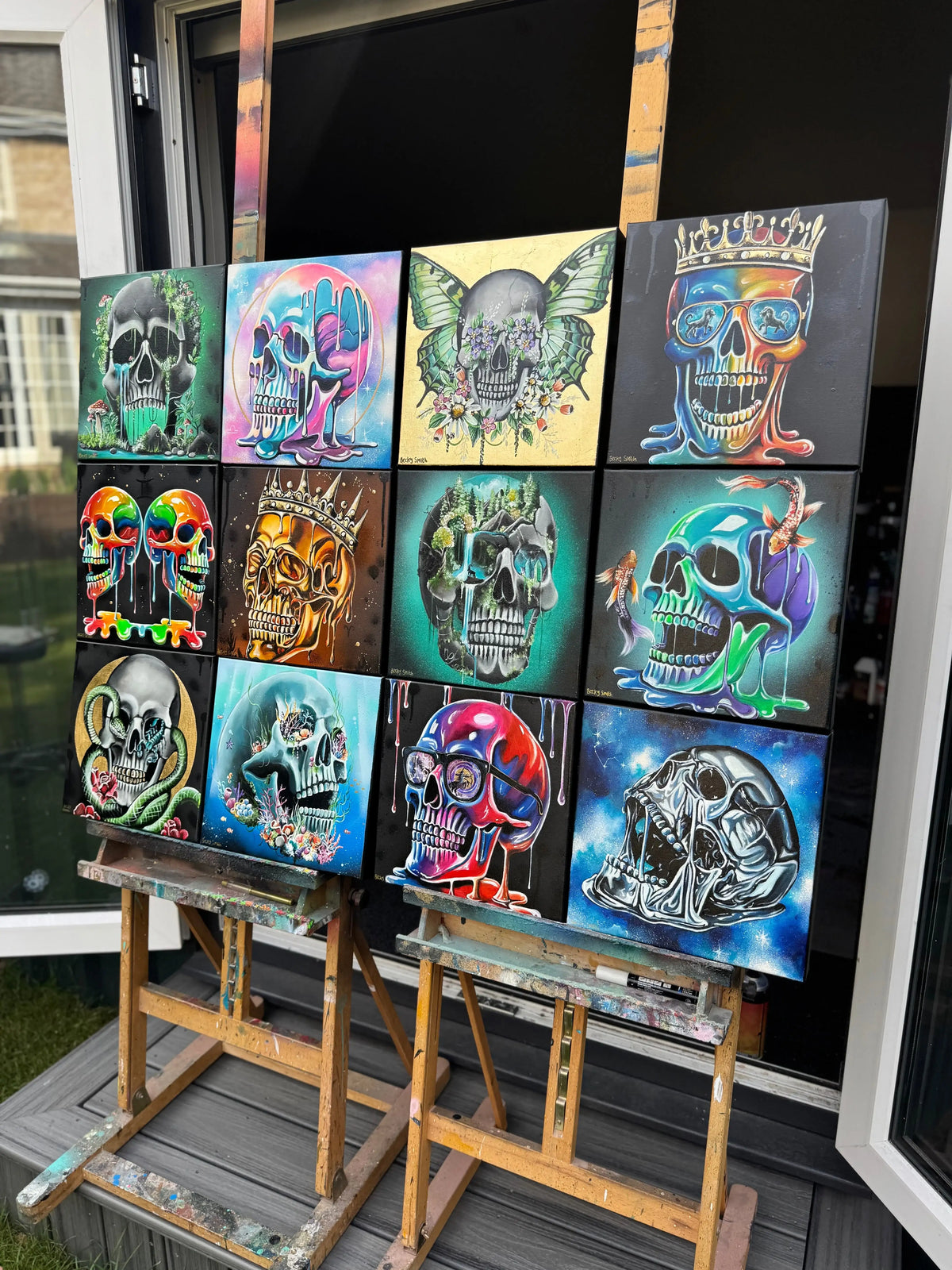Skull Of Taurus - Original - SOLD by artist Becky Smith - Wyecliffe Galleries