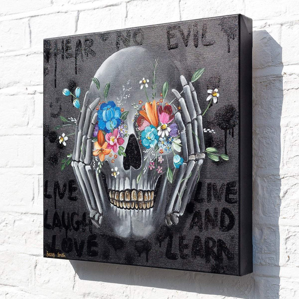 Speak No Evil, See No Evil, Hear No Evil Triptych - Original - SOLD by artist Becky Smith - Wyecliffe Galleries