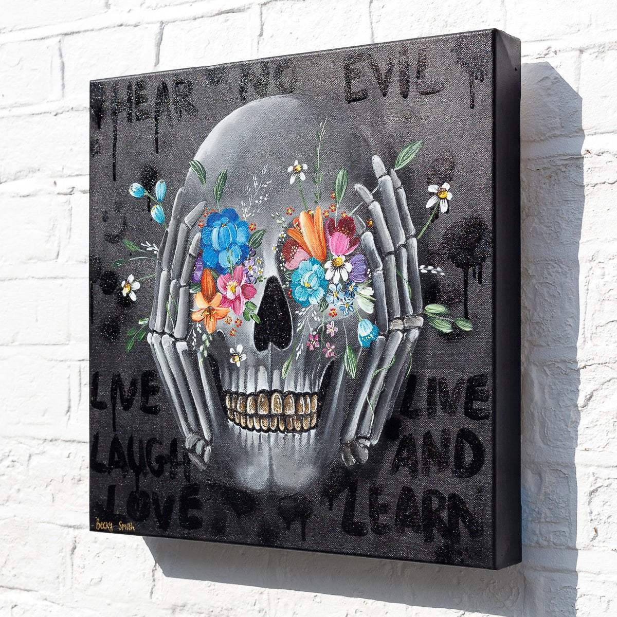 Speak No Evil, See No Evil, Hear No Evil Triptych - Original - SOLD by artist Becky Smith - Wyecliffe Galleries