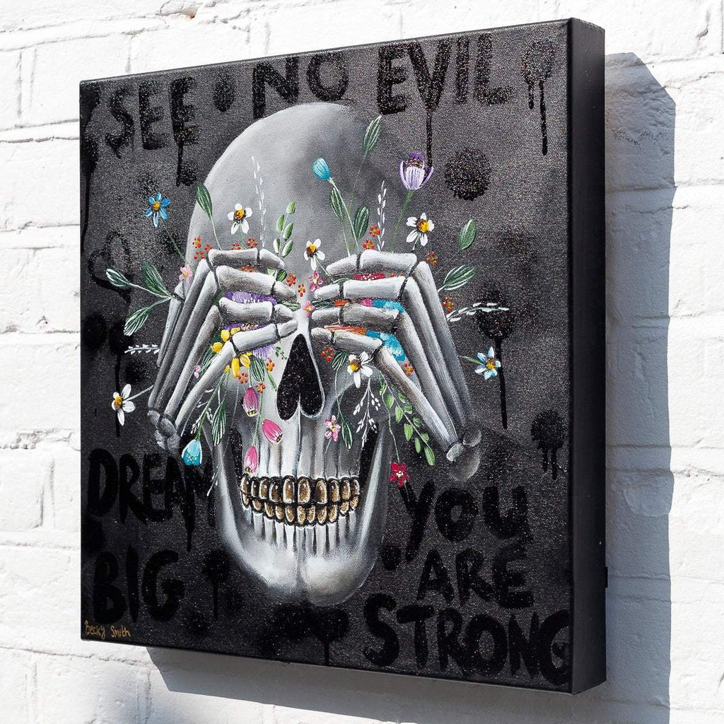 Speak No Evil, See No Evil, Hear No Evil Triptych - Original - SOLD by artist Becky Smith - Wyecliffe Galleries