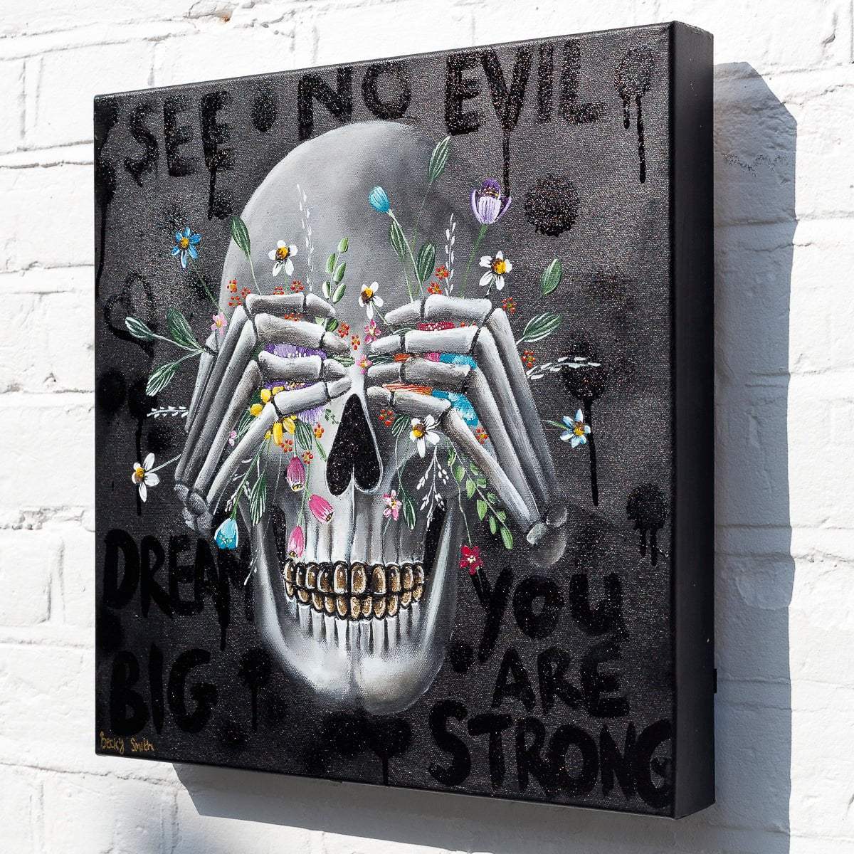 Speak No Evil, See No Evil, Hear No Evil Triptych - Original - SOLD by artist Becky Smith - Wyecliffe Galleries