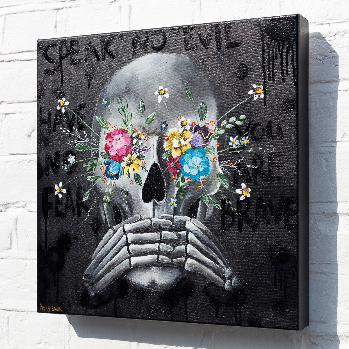 Speak No Evil, See No Evil, Hear No Evil Triptych - Original - SOLD Becky Smith Original