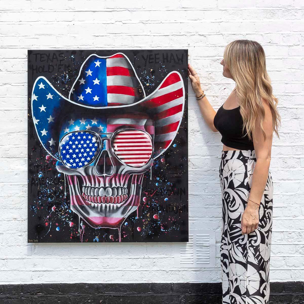 Texas Hold 'Em - Original by artist Becky Smith - Wyecliffe Galleries