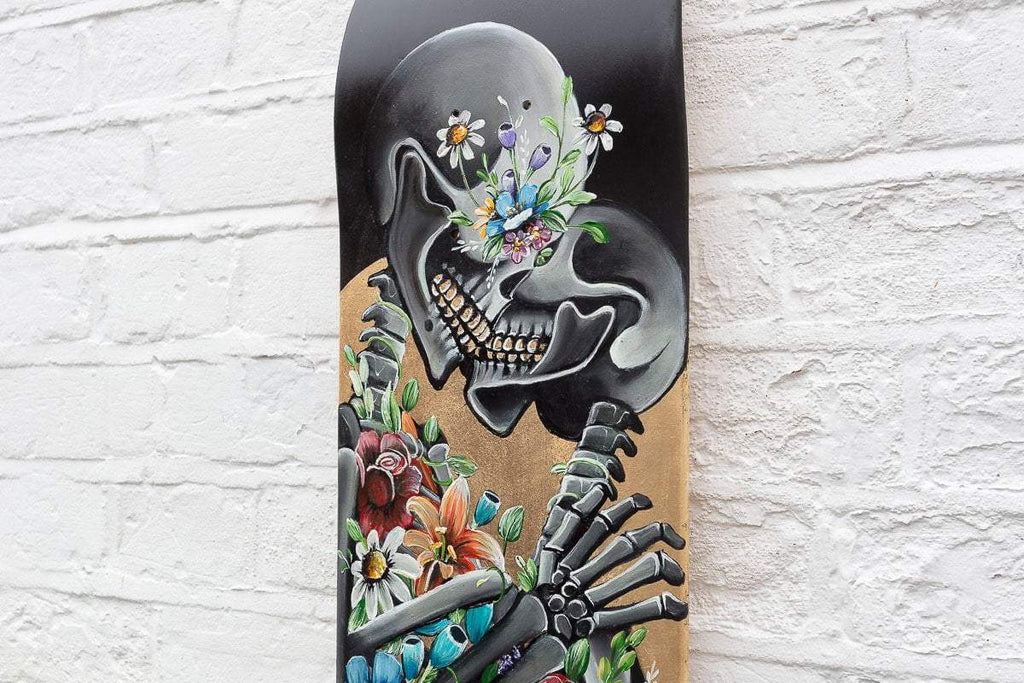 The Balance of Love – Original Skate Deck - SOLD by artist Becky Smith - Wyecliffe Galleries