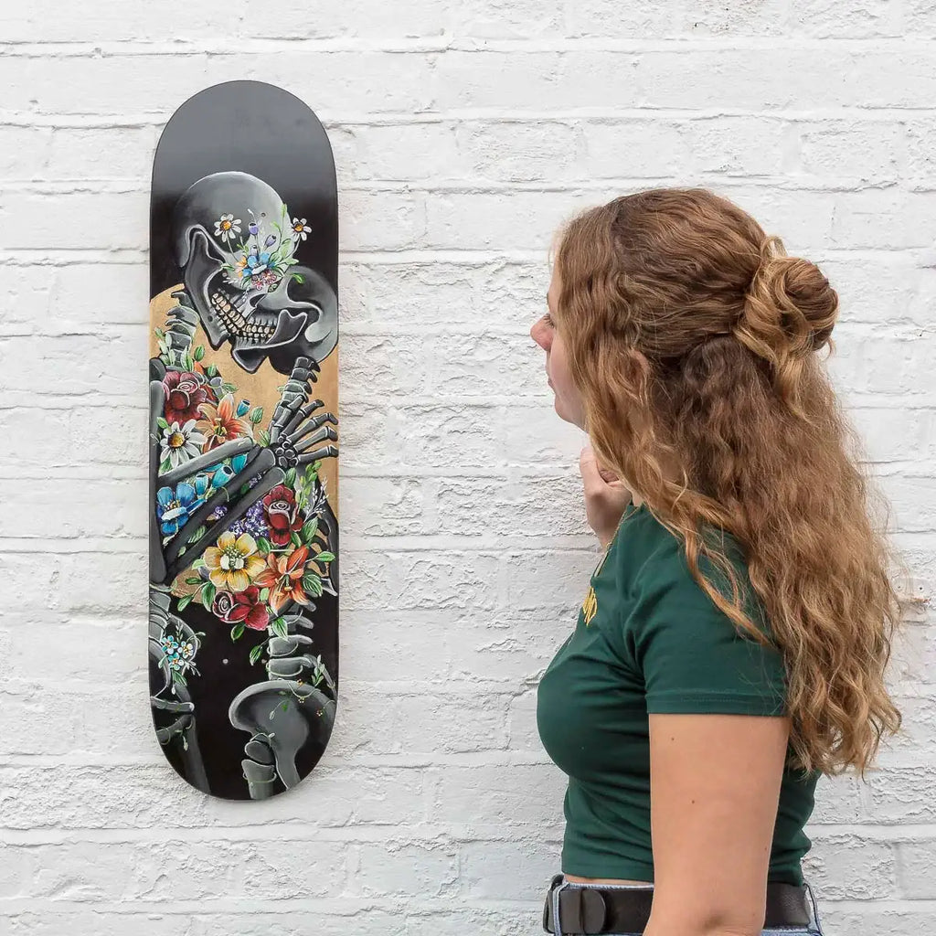 The Balance of Love – Original Skate Deck - SOLD by artist Becky Smith - Wyecliffe Galleries