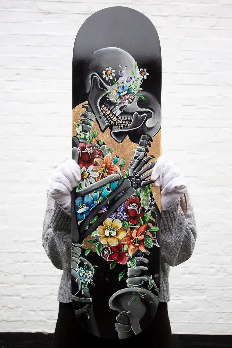 The Balance of Love – Original Skate Deck - SOLD by artist Becky Smith - Wyecliffe Galleries