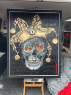 Joker - Black Suits - Original - SOLD by artist Becky Smith - Wyecliffe Galleries