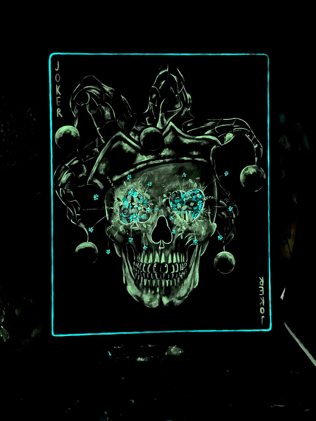 Joker - Black Suits - Original - SOLD by artist Becky Smith - Wyecliffe Galleries