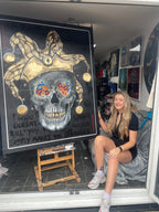 Joker - Black Suits - Original - SOLD by artist Becky Smith - Wyecliffe Galleries