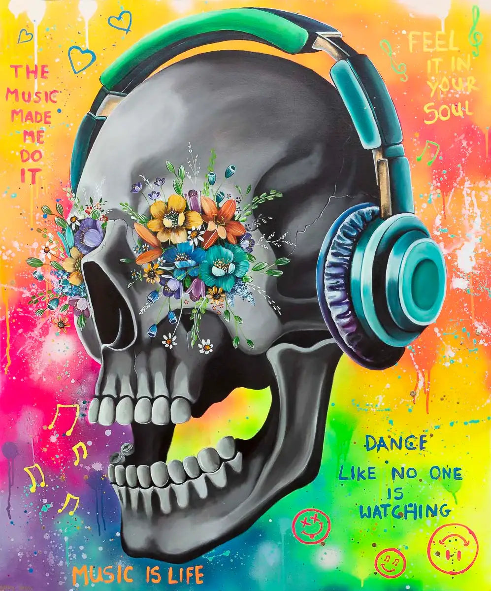 The Music Made Me Do It - Original - SOLD by artist Becky Smith - Wyecliffe Galleries