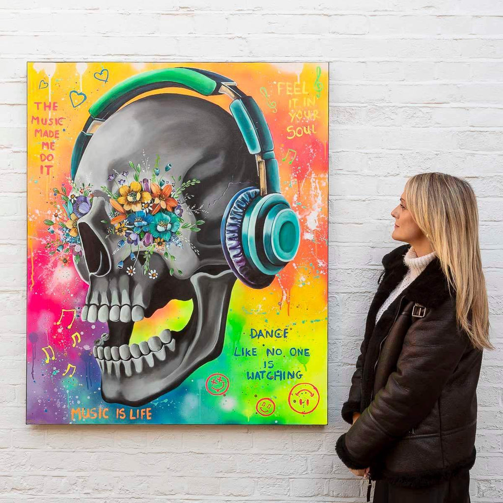 The Music Made Me Do It - Original - SOLD by artist Becky Smith - Wyecliffe Galleries