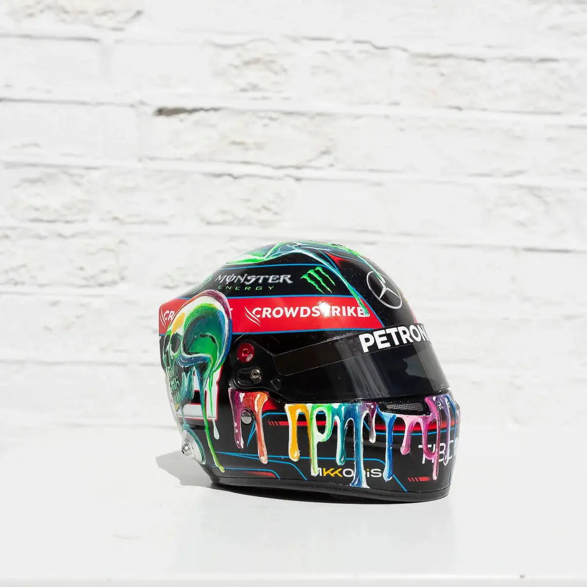 Thrill Seeker - Original Hand-Painted F1 Helmet - SOLD by artist Becky Smith - Wyecliffe Galleries