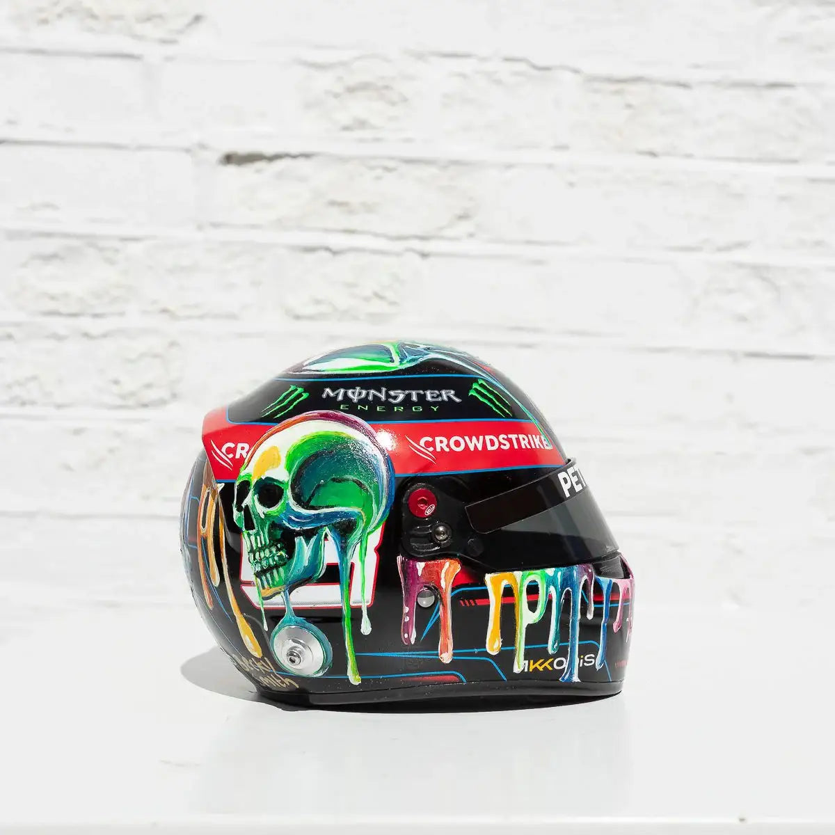 Thrill Seeker - Original Hand-Painted F1 Helmet - SOLD by artist Becky Smith - Wyecliffe Galleries