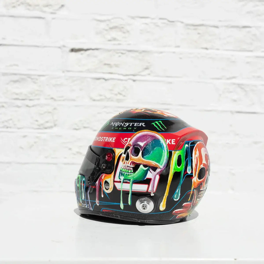 Thrill Seeker - Original Hand-Painted F1 Helmet - SOLD by artist Becky Smith - Wyecliffe Galleries