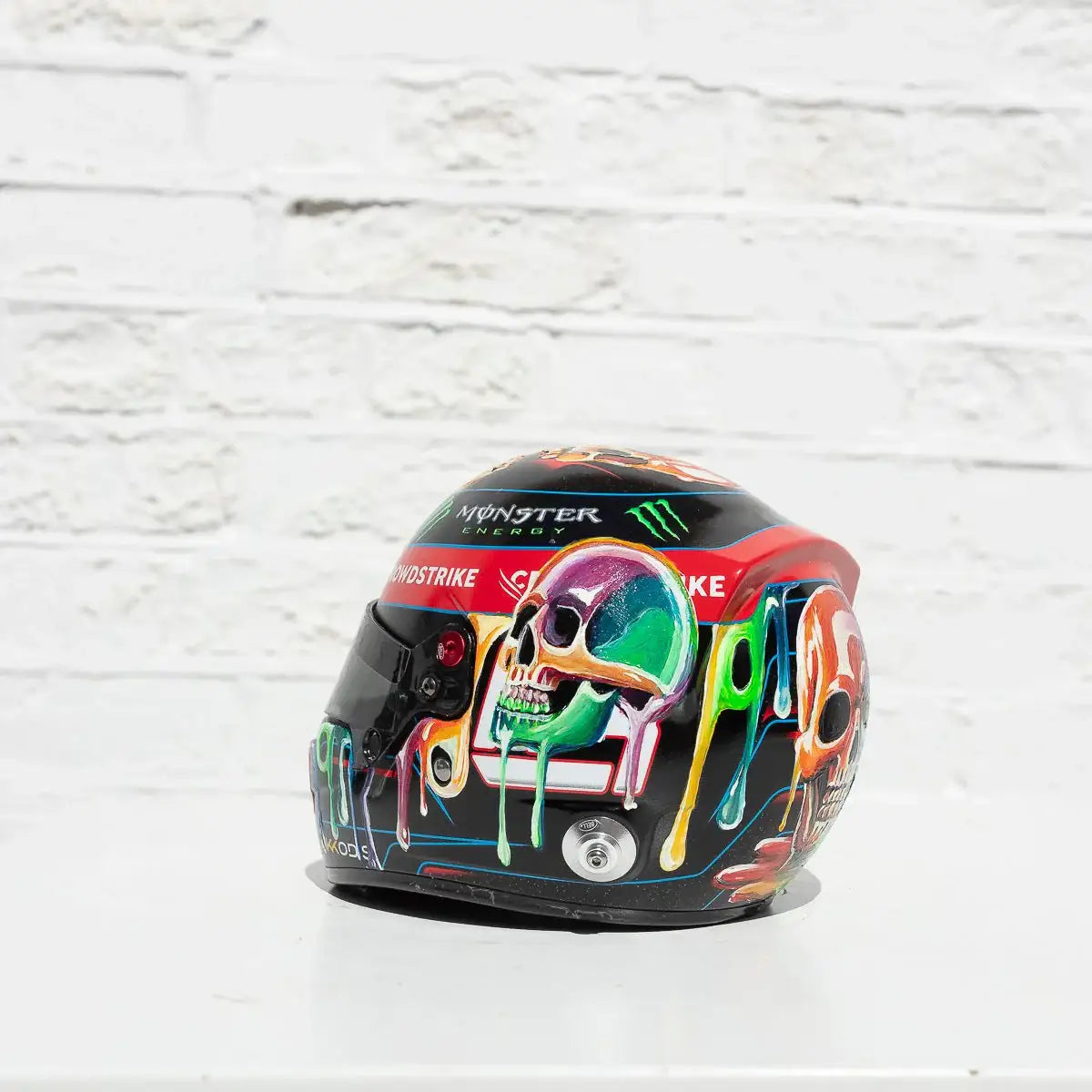 Thrill Seeker - Original Hand-Painted F1 Helmet - SOLD by artist Becky Smith - Wyecliffe Galleries