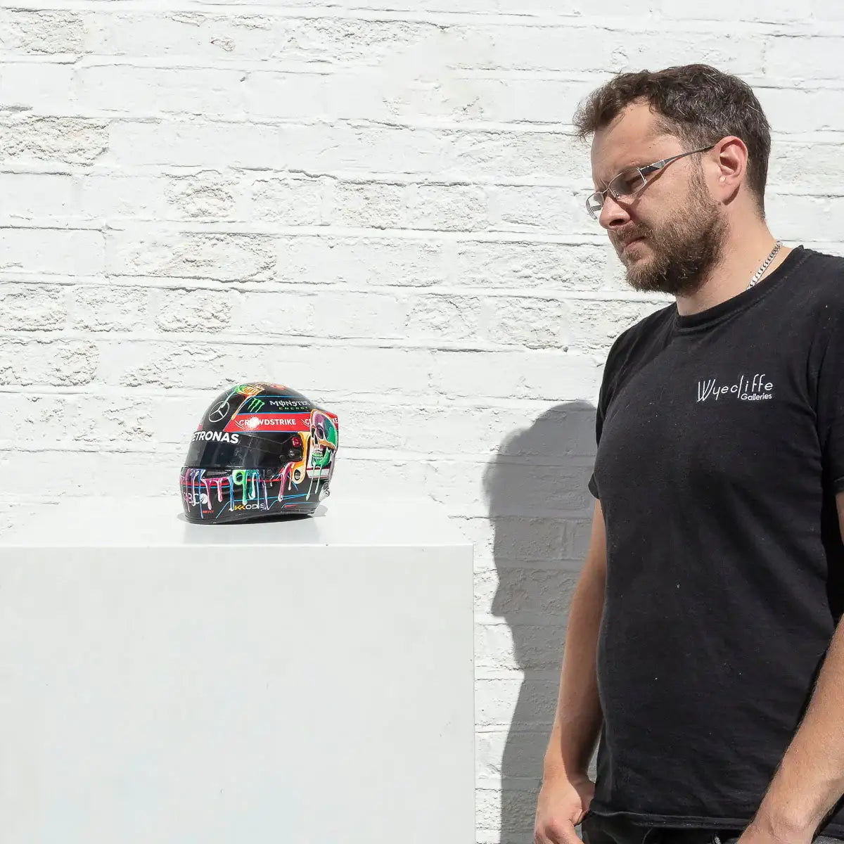 Thrill Seeker - Original Hand-Painted F1 Helmet - SOLD by artist Becky Smith - Wyecliffe Galleries