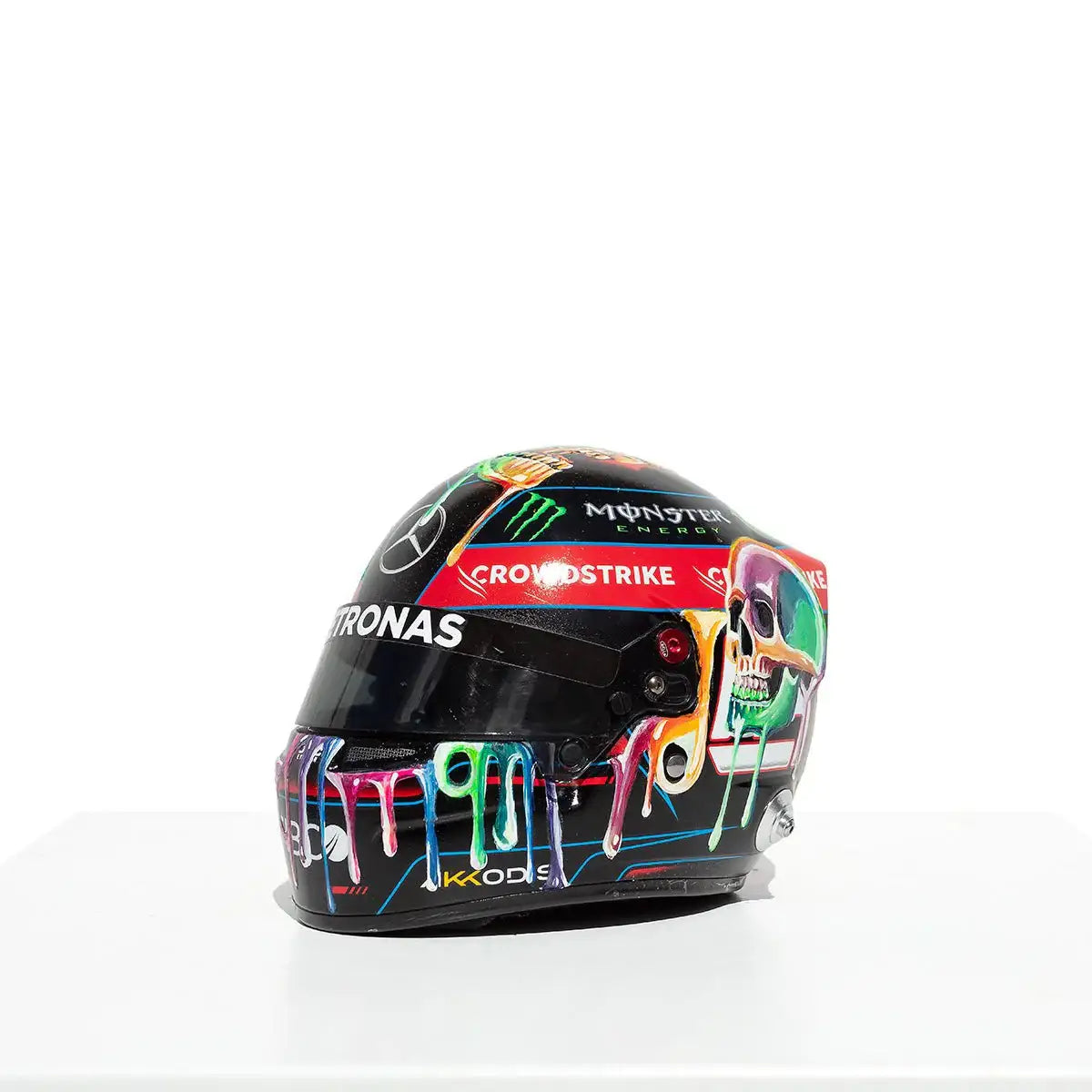 Thrill Seeker - Original Hand-Painted F1 Helmet - SOLD by artist Becky Smith - Wyecliffe Galleries