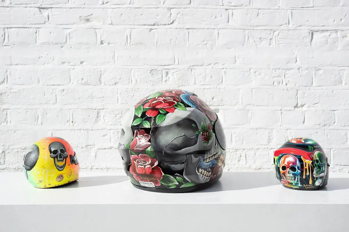 Thrill Seeker - Original Hand-Painted F1 Helmet - SOLD by artist Becky Smith - Wyecliffe Galleries