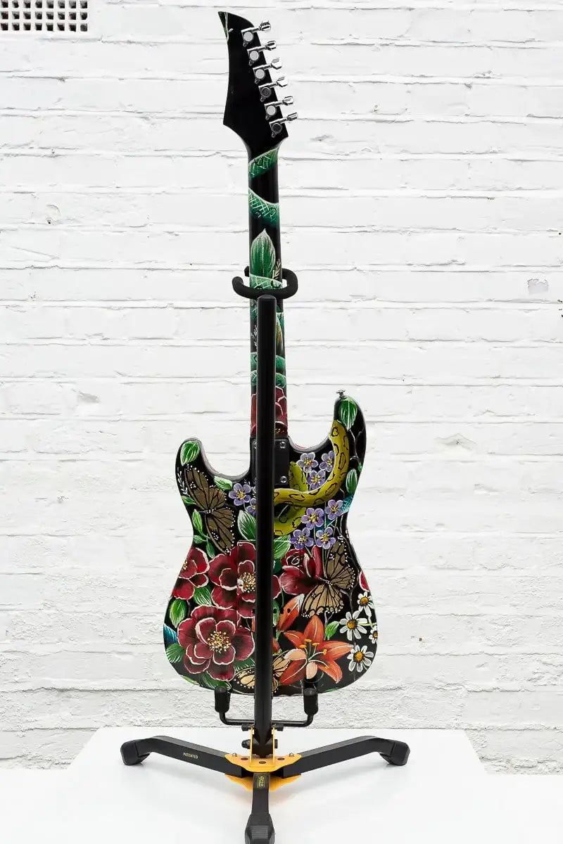 Welcome To The Jungle - Original Hand Painted Guitar - SOLD by artist Becky Smith - Wyecliffe Galleries