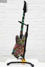 Welcome To The Jungle - Original Hand Painted Guitar - SOLD by artist Becky Smith - Wyecliffe Galleries