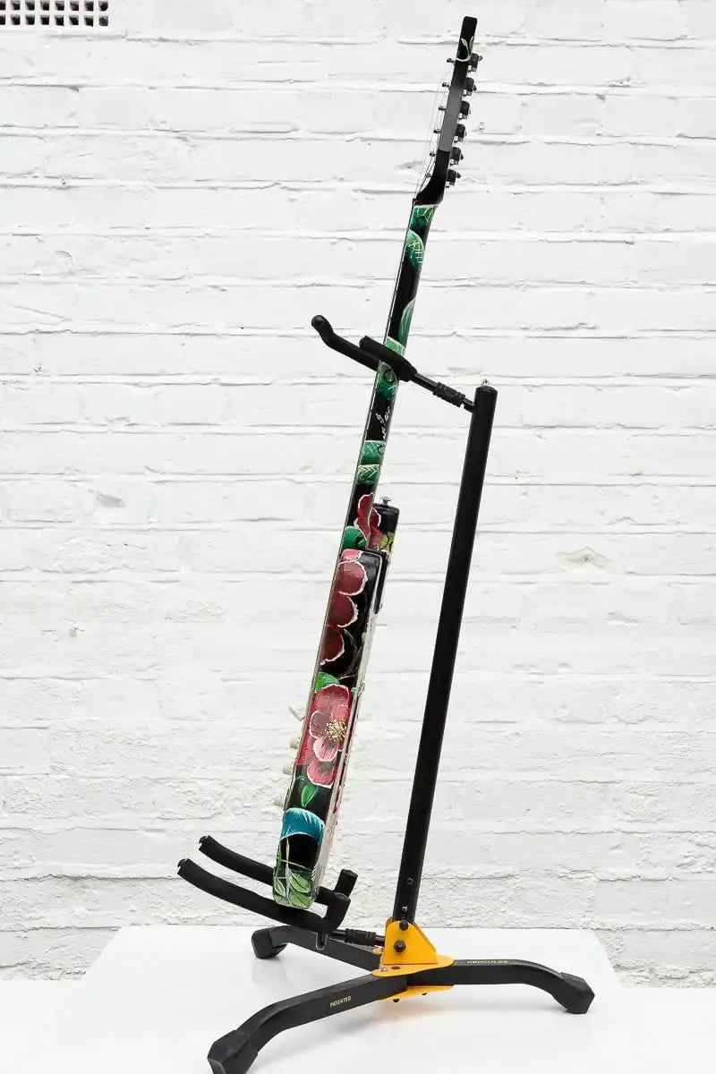 Welcome To The Jungle - Original Hand Painted Guitar - SOLD by artist Becky Smith - Wyecliffe Galleries