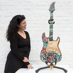 Welcome To The Jungle - Original Hand Painted Guitar - SOLD by artist Becky Smith - Wyecliffe Galleries