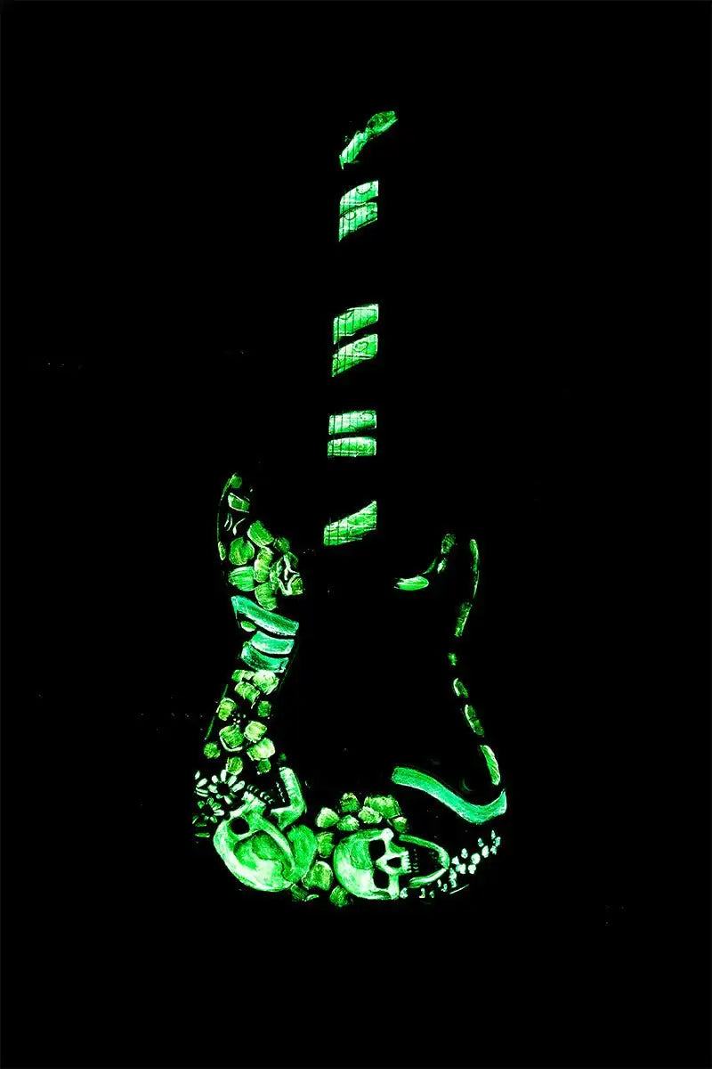 Welcome To The Jungle - Original Hand Painted Guitar - SOLD by artist Becky Smith - Wyecliffe Galleries
