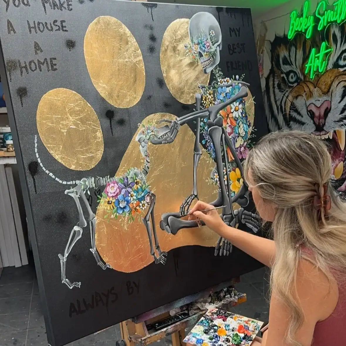 You Make A House A Home - Original - SOLD by artist Becky Smith - Wyecliffe Galleries