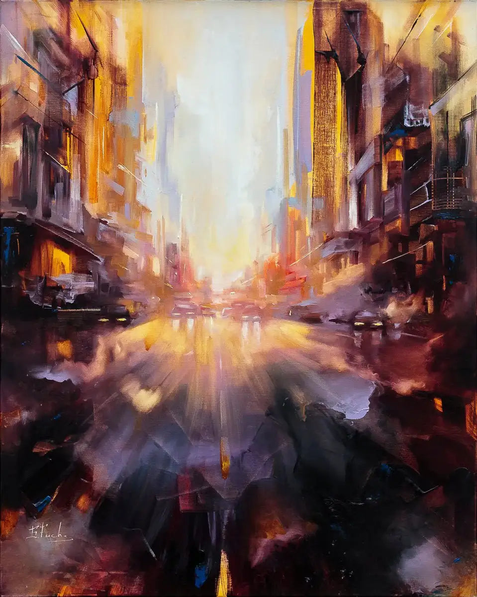 On The Way To The Sunset - Original - SOLD by artist Bozhena Fuchs - Wyecliffe Galleries