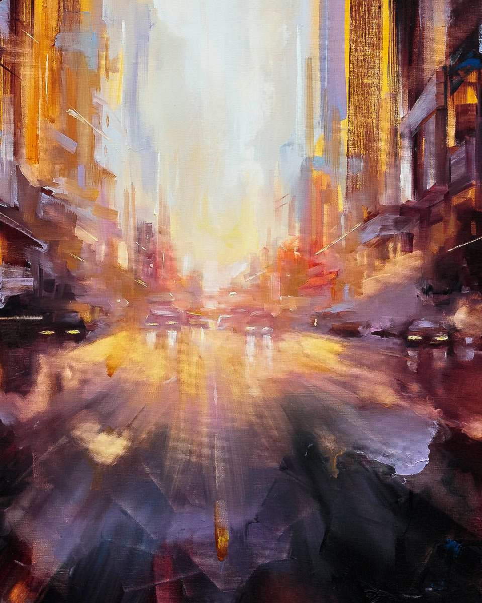 On The Way To The Sunset - Original - SOLD by artist Bozhena Fuchs - Wyecliffe Galleries