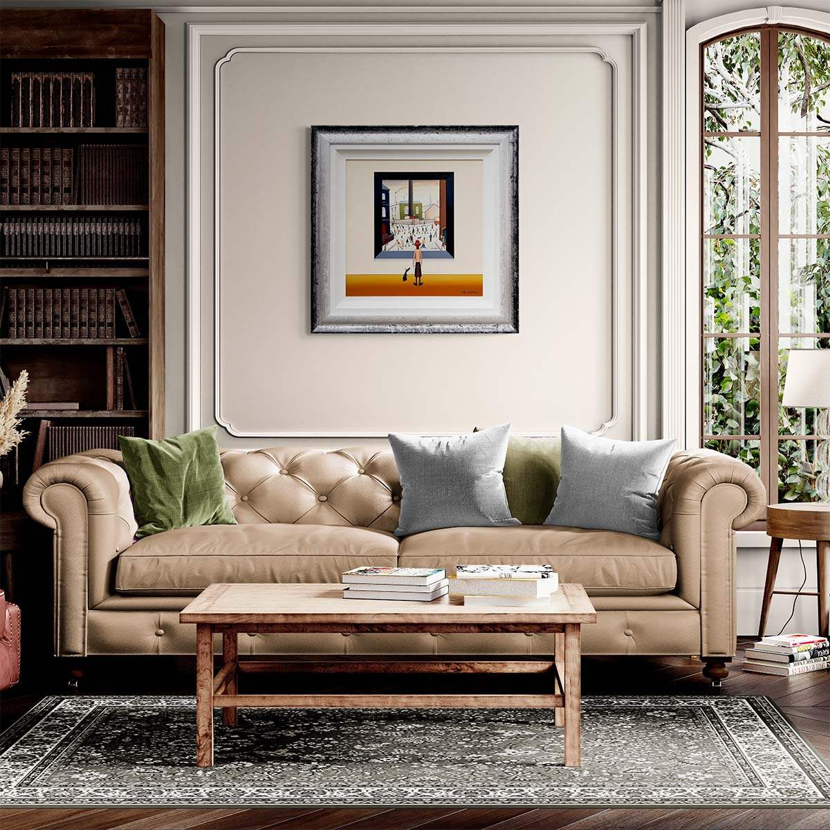 L.S -Lowryish - Mill Lane - Original by artist Chris Chapman - Wyecliffe Galleries