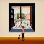 L.S -Lowryish - Mill Lane - Original by artist Chris Chapman - Wyecliffe Galleries