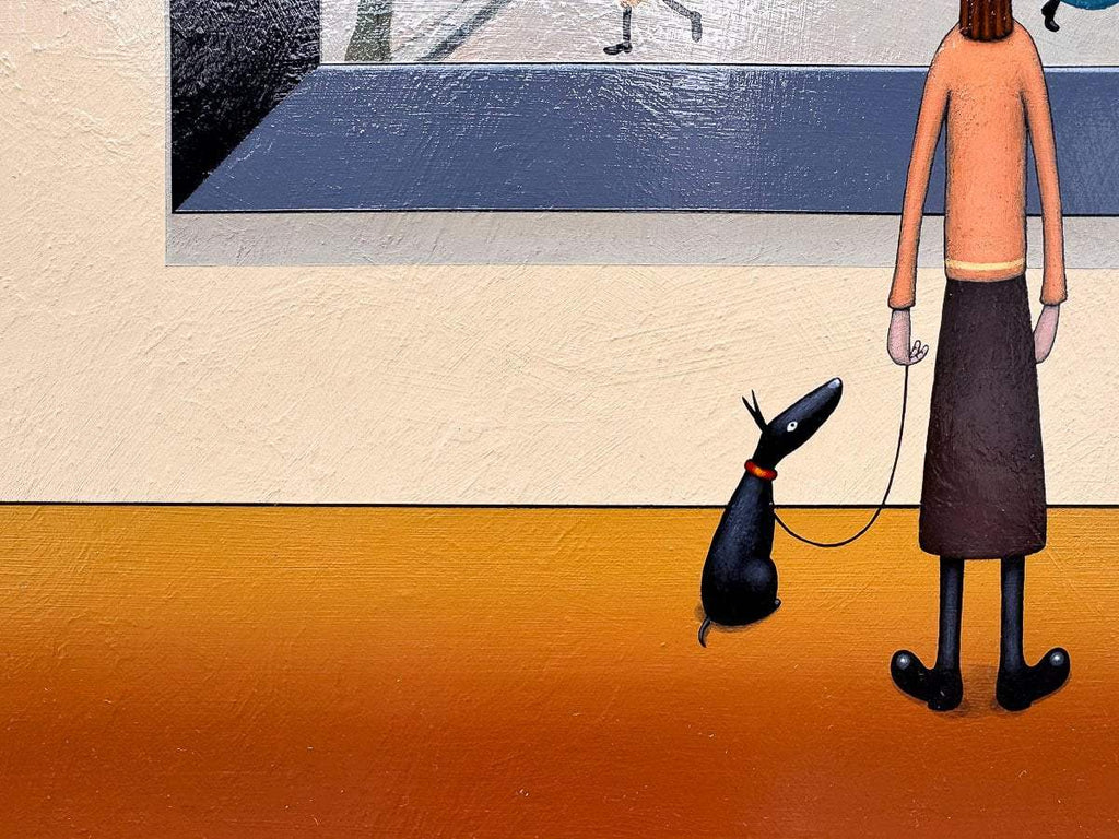 L.S -Lowryish - Mill Lane - Original by artist Chris Chapman - Wyecliffe Galleries