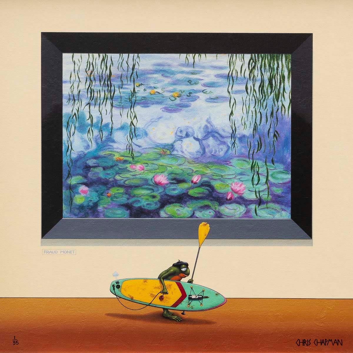 Le Paddle Boarder - Edition by artist Chris Chapman - Wyecliffe Galleries