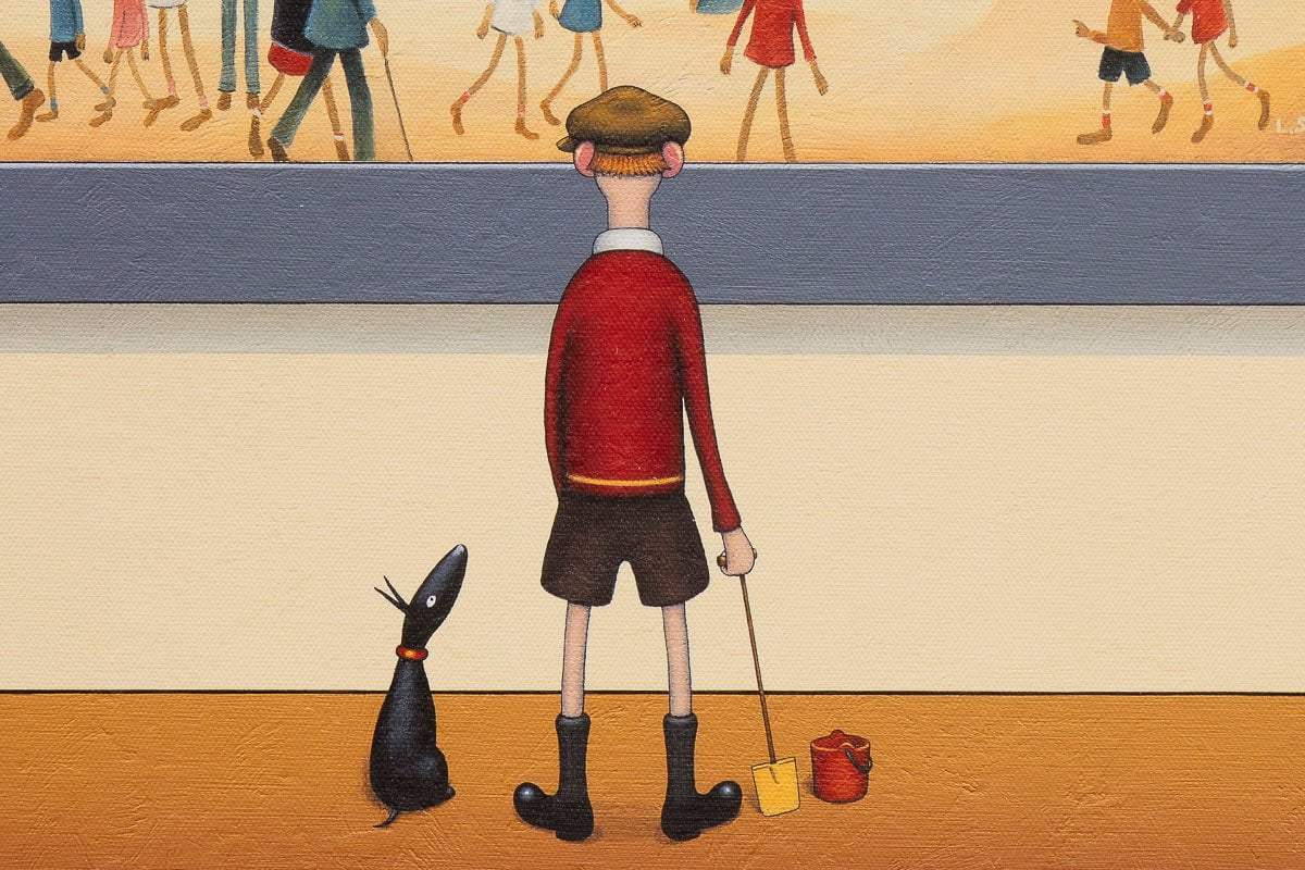 Lowryish - On The Beach - Edition by artist Chris Chapman - Wyecliffe Galleries