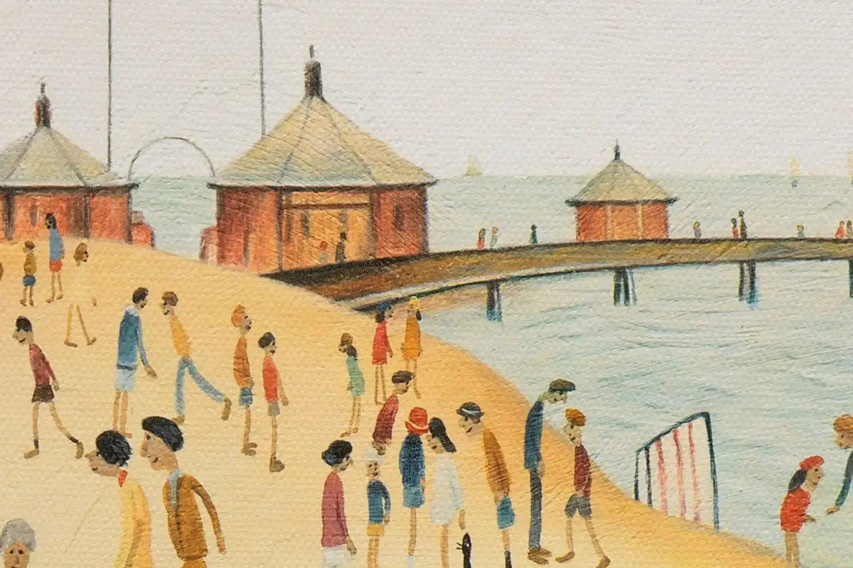 Lowryish - On The Beach - Edition by artist Chris Chapman - Wyecliffe Galleries