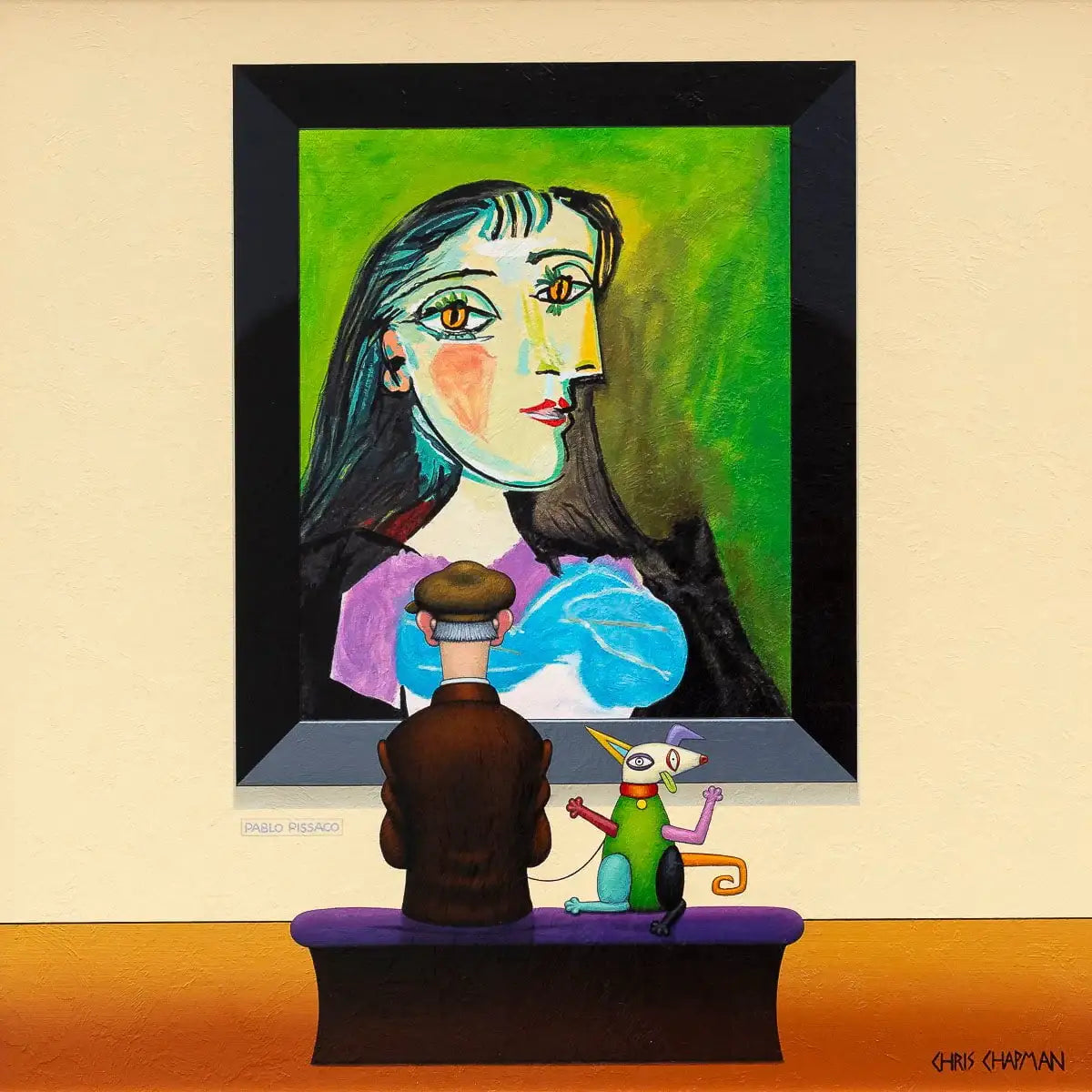 Picasso Pup - Original - SOLD by artist Chris Chapman - Wyecliffe Galleries