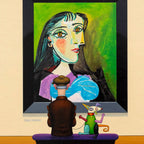 Picasso Pup - Original - SOLD by artist Chris Chapman - Wyecliffe Galleries