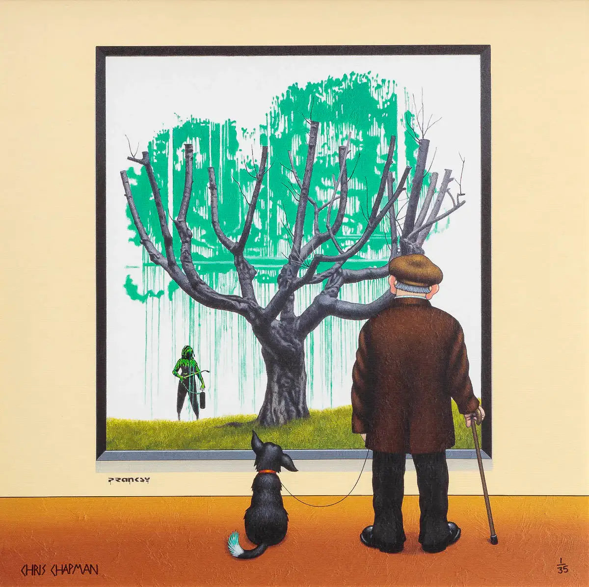 Pranksy - Green Tail - Edition by artist Chris Chapman - Wyecliffe Galleries