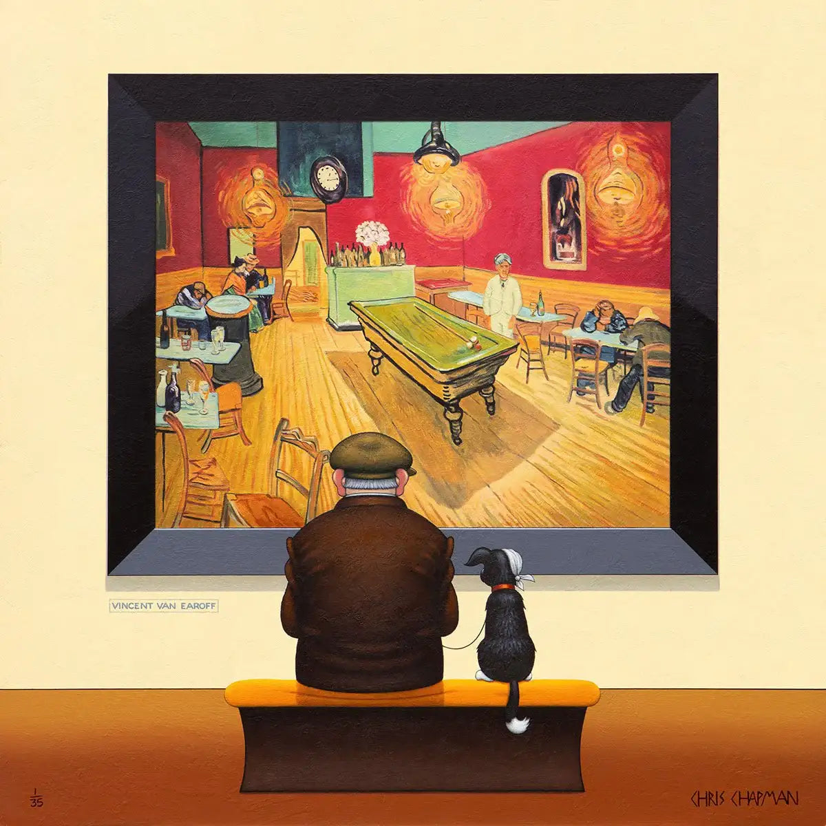 Billiards In The Bar - Edition by artist Chris Chapman - Wyecliffe Galleries