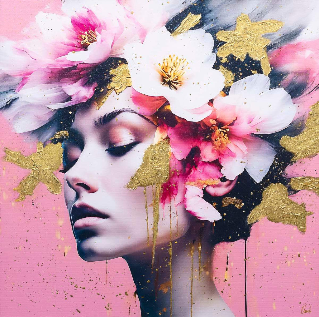 Dahlias Delight - Original - SOLD by artist Chuck - Wyecliffe Galleries