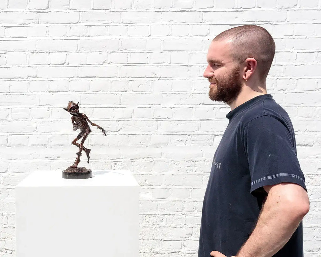 Caterpillar Spiller - Bronze Sculpture (Miniature) - Edition by artist David Goode - Wyecliffe Galleries