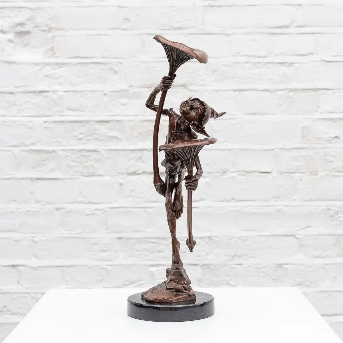 Goblin With Mushrooms - Bronze Sculpture (Miniature) - Edition by artist David Goode - Wyecliffe Galleries