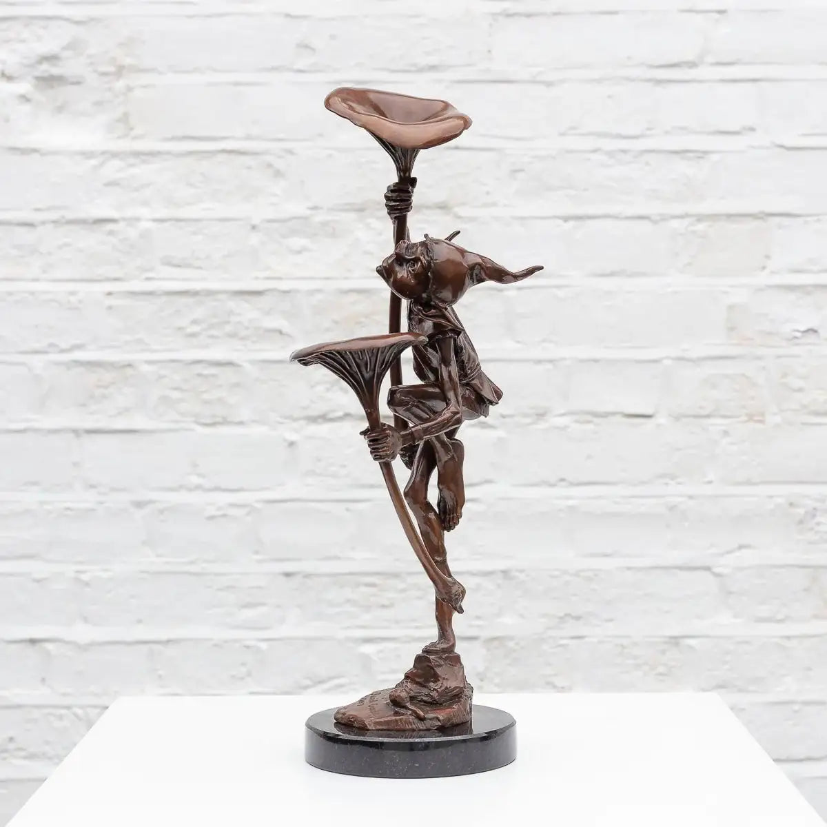 Goblin With Mushrooms - Bronze Sculpture (Miniature) - Edition by artist David Goode - Wyecliffe Galleries