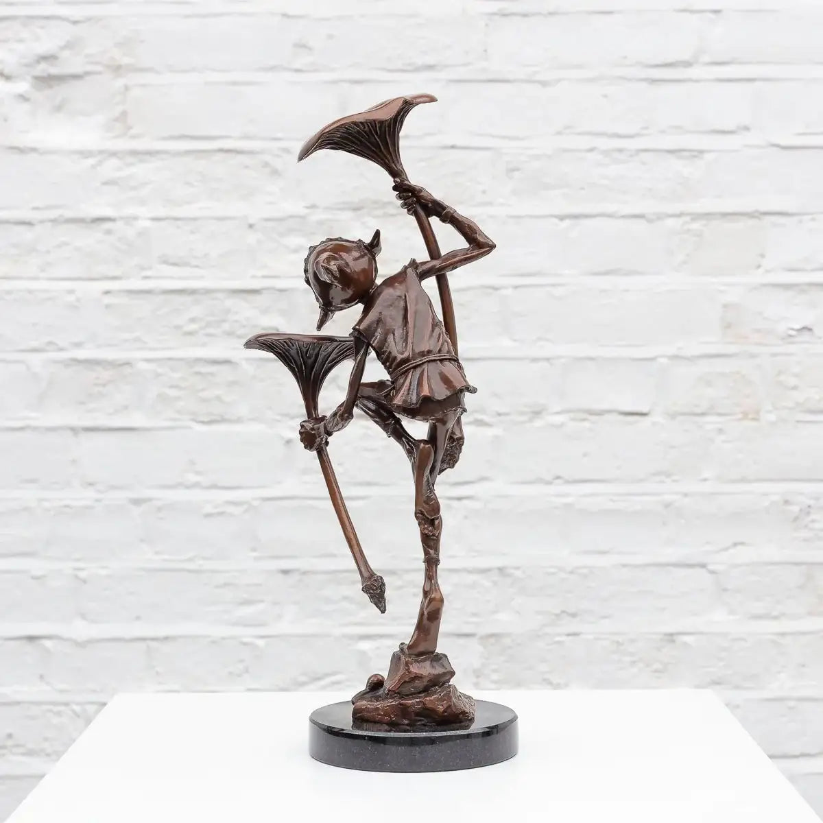 Goblin With Mushrooms - Bronze Sculpture (Miniature) - Edition by artist David Goode - Wyecliffe Galleries