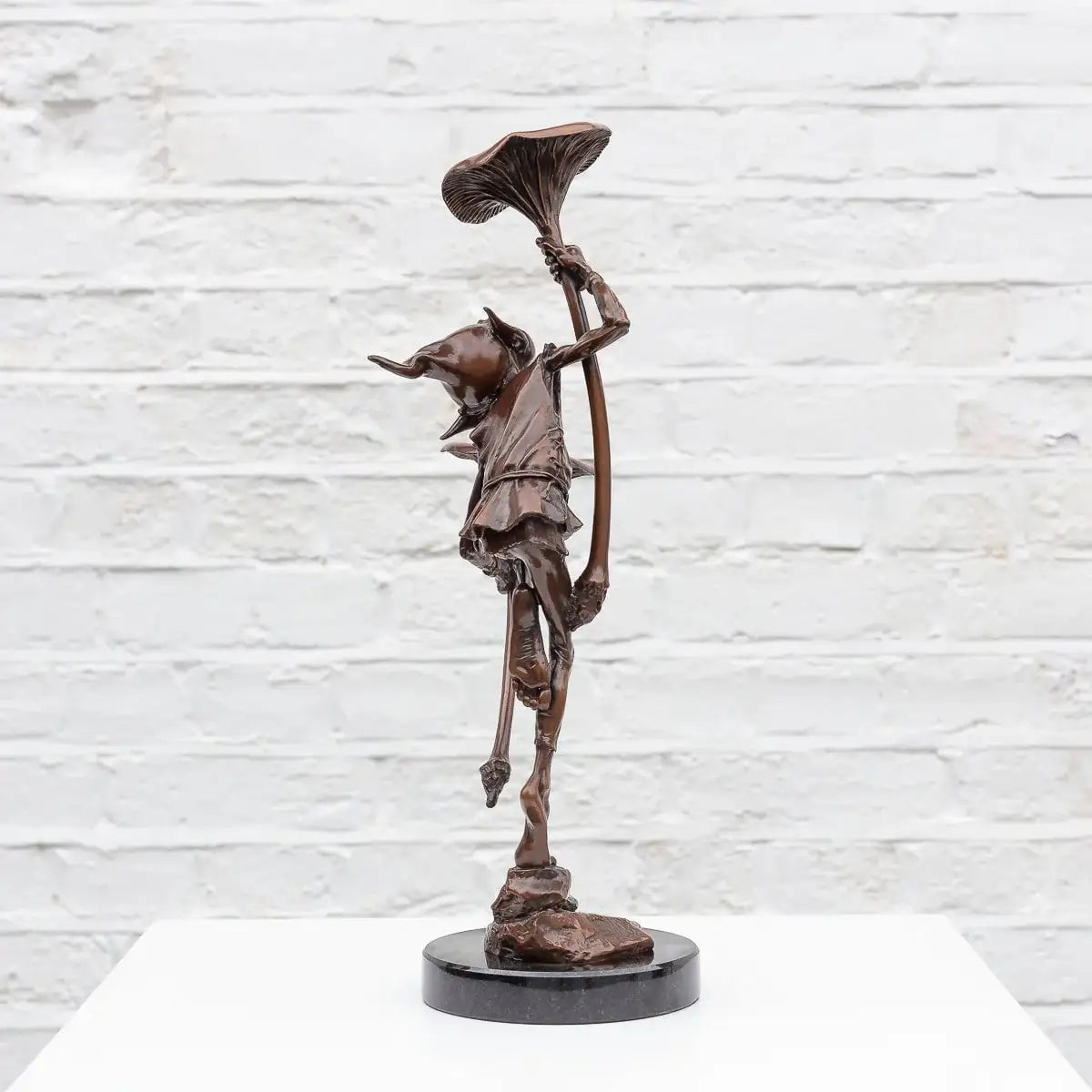 Goblin With Mushrooms - Bronze Sculpture (Miniature) - Edition by artist David Goode - Wyecliffe Galleries